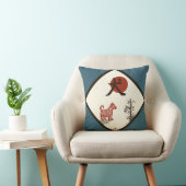 青の漢字犬 クッション (椅子)