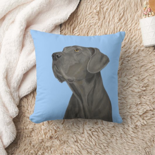 青の灰色の美しいグレートデーン クッション (ブランケット)