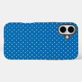 青の無地背景にドット模様 Case-Mate iPhoneケース (裏面 (横))