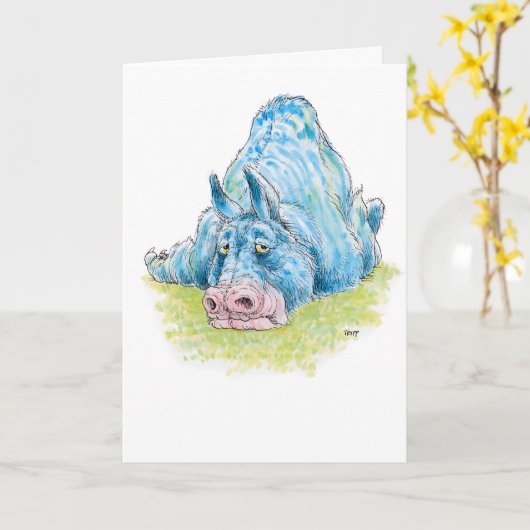 青の獣のGreeetingカード カード (黄色い花)