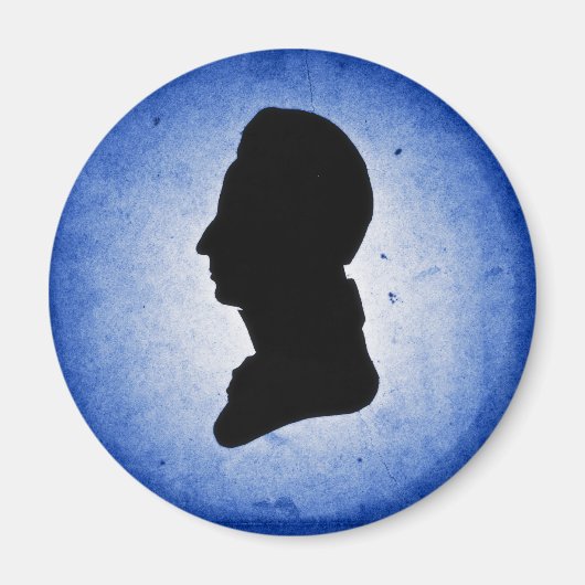 「青の男のシルエット」磁石 マグネット (正面)