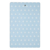 青の白いいかりが付いているパターン ミニクリップボード (裏面)