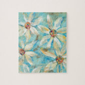 青の白いデイジー ジグソーパズル (縦)