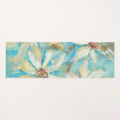 青の白いデイジー ヨガマット (正面(横))