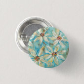 青の白いデイジー 缶バッジ (正面&裏面)