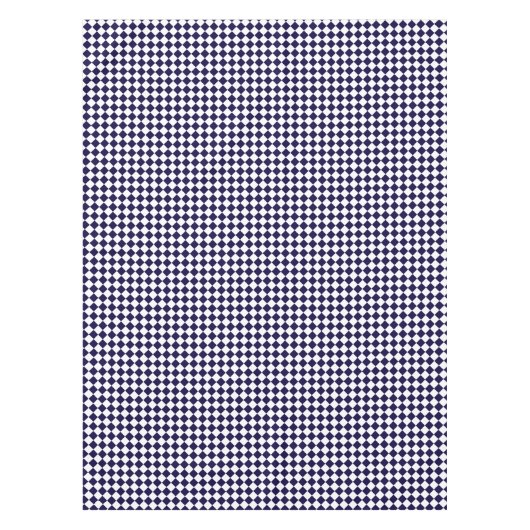 青の白いパ市松模様にターンのホームデコール テーブルクロス (正面)