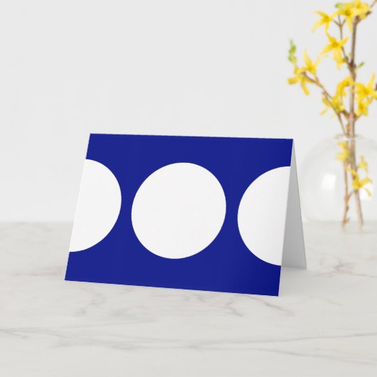 青の白い円 カード (黄色い花)