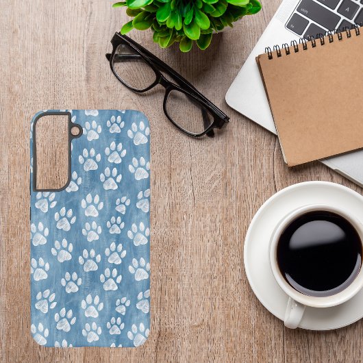 青の白い前刷り – 素朴 Pet Lover Samsung Galaxyケース