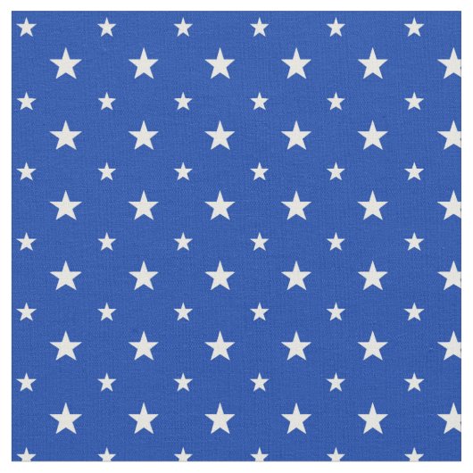 青の白い星 ファブリック (クローズアップ)