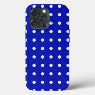 青の白い水玉模様 iPhone 13 PROケース