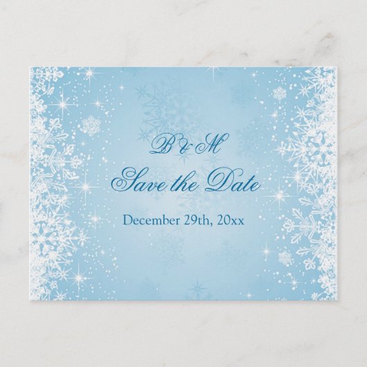 青の白い雪はがきを保存する 案内ポストカード (正面)