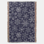 青の白い雪 スローブランケット (正面縦)