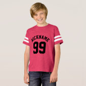 青の白と黒の子どもたち |スポーツジャージーデザイン Tシャツ (正面フル)