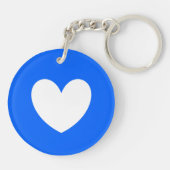 青の白ハート キーホルダー (裏面)