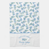 青の白忘れのMEのパターン キッチンタオル (縦)