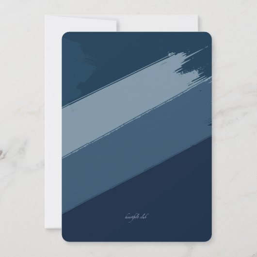 青の確認モダン 招待状 (裏面)