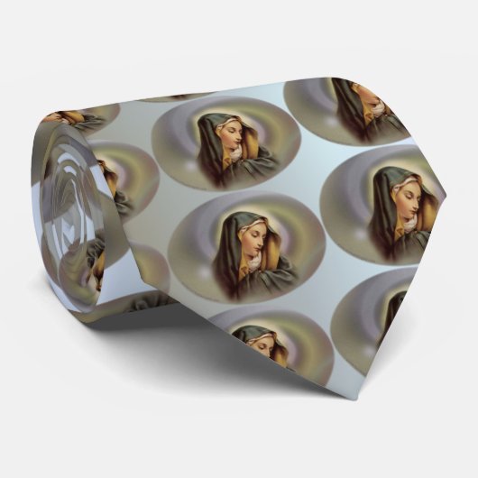 青の神聖な賛美された聖母マリア ネクタイ (ロール)
