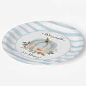 青の私たちの小さなカボチャは途中のプレート ペーパープレート (アングル)