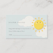 青の私たちの小さなサンシャインおむつラッフルベビーシャワー エンクロージャーカード (正面)