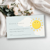 青の私たちの小さなサンシャインおむつラッフルベビーシャワー エンクロージャーカード