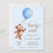 青の私たちは赤ちゃんシャワーを待つことができる 招待状 (正面)