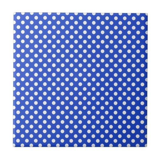 青の組み合王室のわせ水玉模様(STaylor) タイル (正面)