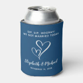 青の結婚式の引き出物 ウェディングファーバー "Sip Sip Hooray" 缶クーラー (缶正面)
