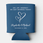 青の結婚式の引き出物 ウェディングファーバー "Sip Sip Hooray" 缶クーラー (裏面)