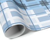 青の網掛け洗練された幾何学的パターン ラッピングペーパー (ロールコーナー)