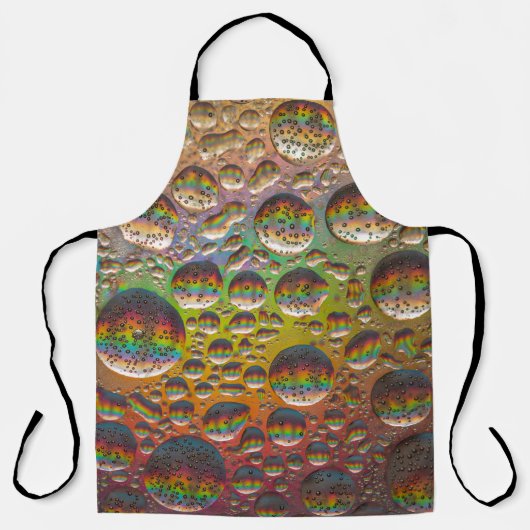 青の緑と黄の泡 エプロン (正面)