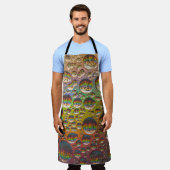 青の緑と黄の泡 エプロン (着用した状態)