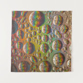 青の緑と黄の泡 タペストリー (正面(横))