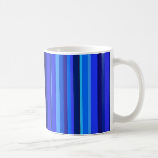 青の縦ストライプ列 コーヒーマグカップ (右)