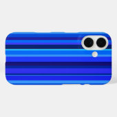 青の縦ストライプ列 Case-Mate iPhoneケース (裏面 (横))