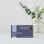 青の縦棒の人材コンサストライプルタント 名刺 (スタンド正面)