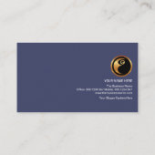 青の縦棒の人材コンサストライプルタント 名刺 (裏面)