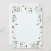 青の美しいグレーと白のフローラ|洗礼 招待状 (裏面)