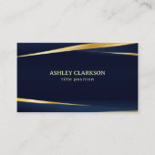 青の背景金ゴールドストライプ 名刺 (正面)