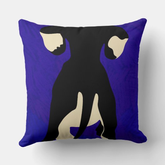 青の背景 クッション (裏面)