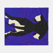 青の背景 フリースブランケット (正面(横))