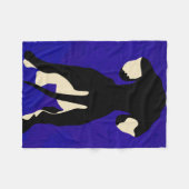 青の背景 フリースブランケット (正面(横))