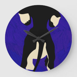 青の背景 ラージ壁時計