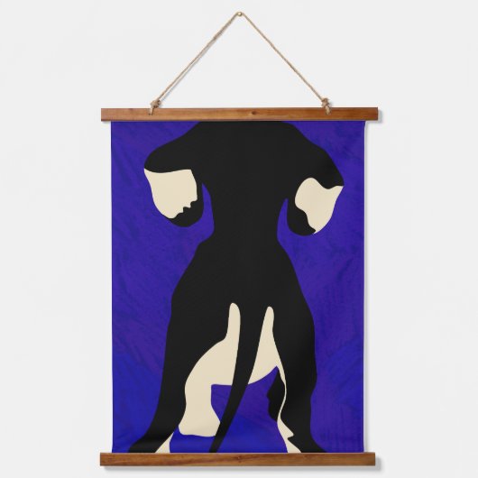 青の背景 吊り下げ型タペストリー (正面)