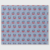 青の航海のなヨット ラッピングペーパー (フラット)