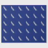 青の航空機のクロムセスナのシルエットの飛行 ラッピングペーパー (フラット)