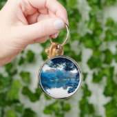 青の色が影響カッコいいを受けユニークた、自然、湖 キーホルダー (手)