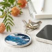 青の色が影響カッコいいを受けユニークた、自然、湖 キーホルダー (側面)