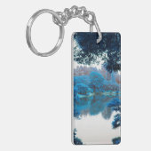 青の色が影響カッコいいを受けユニークた、自然、湖 キーホルダー (正面左)