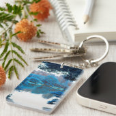 青の色が影響カッコいいを受けユニークた、自然、湖 キーホルダー (正面右)