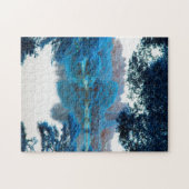 青の色が影響カッコいいを受けユニークた、自然、湖 ジグソーパズル (横)